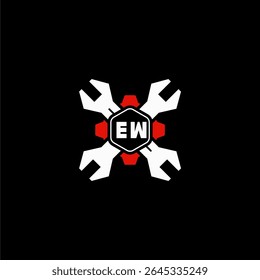 EW Initials Vektor Stok Otomotif Logo Design