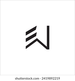 EW letter icon vector illustration.