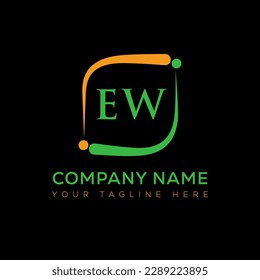 EW letter logo creative design. EW unique design.
