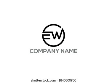 EW Letter Logo Design with Creative Modern initial icon 