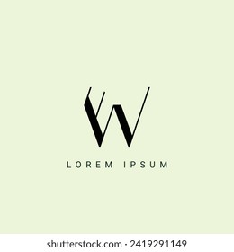 Plantilla de vectores de diseño de logotipo de carta EW. Alfabeto Letra Inicial EW Diseño De Logotipo Con Reflejo Brillante Ilustración Comercial