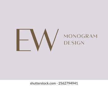 EW letter logo icon design. Classic style luxury initials monogram.