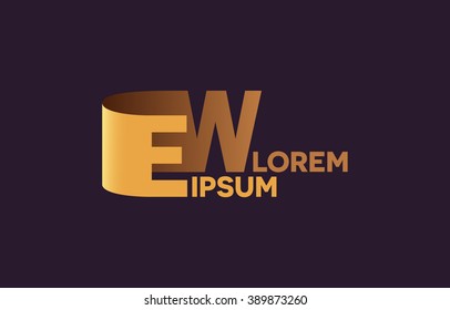 EW letters logo, E and W letters logo alphabet design.