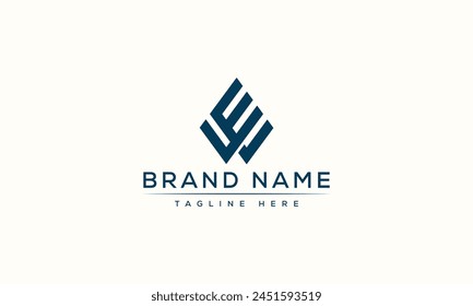 EW logo Design Template Vector Graphic Branding Element.