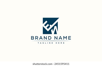 EW logo Design Template Vector Graphic Branding Element.