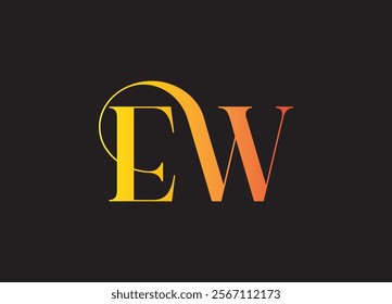 EW logo Design Template Vector Graphic Branding Element.
