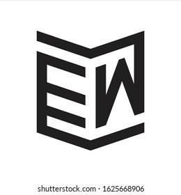 EW Logo Emblem Monogram With Shield Style Design Template Isolated On white Background