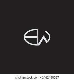 EW Logo letter oval monogram design template with black and white colors