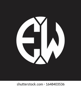 EW Logo monogram with piece circle ribbon style