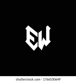 ew logo monogram with shield shape design template