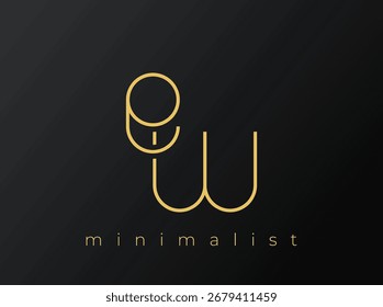 Novo logotipo minimalista com formas entrelaçadas no fundo preto sólido. Um design de logotipo minimalista limpo e moderno.