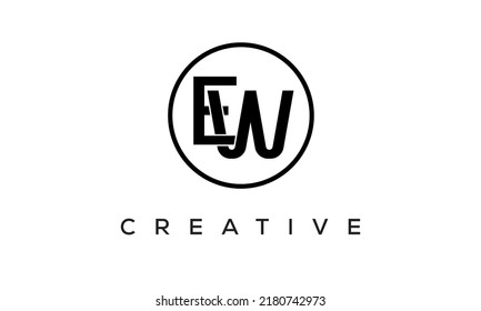 EW monogram. initial letters EW eye-catching Typographic logo design with circle, very creative stylish lettering logo icon for your business and company
