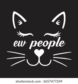 Diseño de Vector de cara de gato Ew Personas

