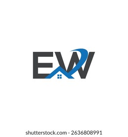 EW real estate logo, EW logo, EW letter logo, monogram, house , alphabet, property ,interior, minimalist Symbol, real estate, alphabet, construction, residential, symbol, sign, letter, architecture.
