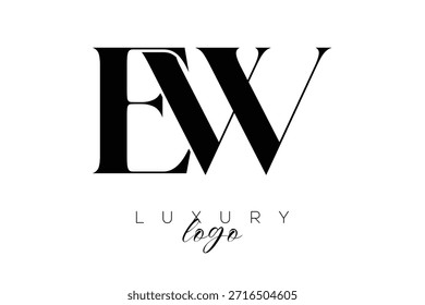 EW Serif Letter Monogram Typography Logo for Elegant Premium Branding Identity
