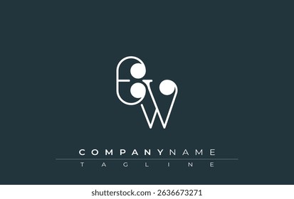 EW Typography Logo Design. Stylish monogram design depiction featuring the letters E and W combined in an artistic signature style, delivering a unique and creative visual representation.
