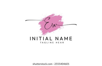 EW W E  initial signature logo template vector