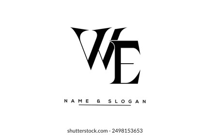EW, WE Letras Abstractas Logo Monograma