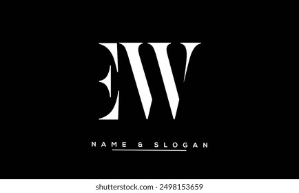 EW, WE Letras Abstractas Logo Monograma