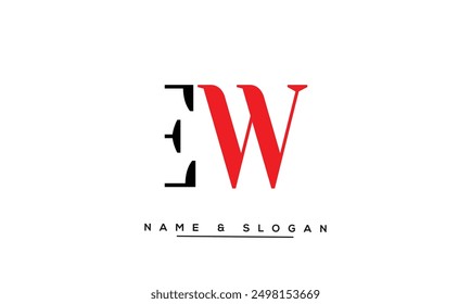 EW, WE Abstract Letters Logo Monogram