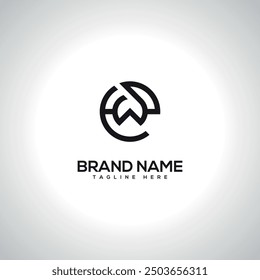 EW WE Alphabet Unique Letter Logo Design. Initial Vector Symbol.