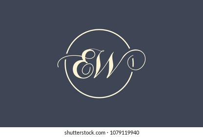 EW or WE letter initial Logo design Simple Flat Unique