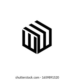 EW WE Letter Logo Design polygon Monogram Icon Vector Template