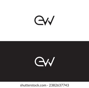 EW, WE letter logo design template elements. Modern abstract digital alphabet letter logo.