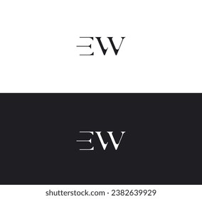 EW, WE letter logo design template elements. Modern abstract digital alphabet letter logo.