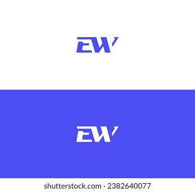 EW, WE letter logo design template elements. Modern abstract digital alphabet letter logo.