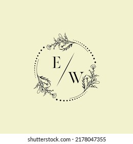 EW wedding initial logo letters in high quality professional design that will print well across any print media