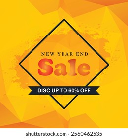 ew Year Sale. New  Year End Sale Template Design. Biggest Sale of year. Save up to 60%off. Editable EPS file.