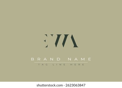 EWA abstrakte Buchstaben-Logo-Design. Dieses Logo besteht aus drei abstrakten Buchstaben.