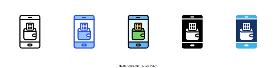 Ewallet Balance Icon Collection With Multiple Styles