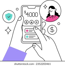 E-wallet or digital wallet illustration