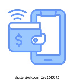 Elemento de icono de billetera electrónica para diseño
