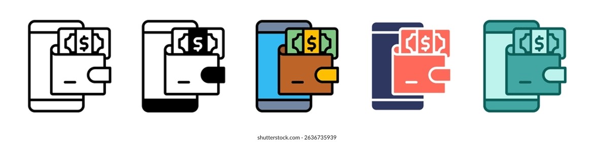 Ewallet Icon Multiple Vector Illustration