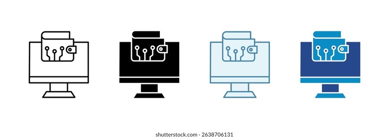 E-Wallet Icon Set Multiple Style Collection