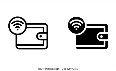 E-Wallet icon set, payment line flat vector icon for mobile application on white background