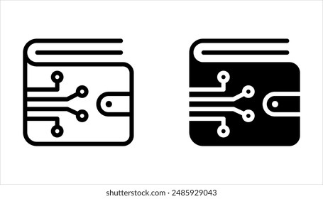 Conjunto de iconos de E-Wallet, Vector plano de línea de pago para aplicación móvil sobre fondo blanco