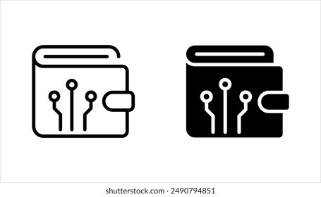 e-wallet icon set, payment line flat vector illustration on white background