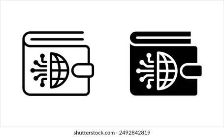 e-wallet icon set, payment line flat vector illustration on white background