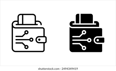 e-wallet icon set, payment line flat vector illustration on white background