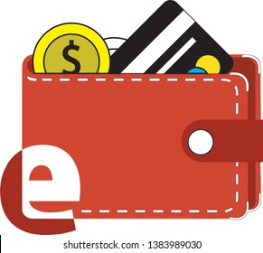E-Wallet Icon, Wallet Logo, Wallet Vector, Flayer, Brochure, Market promo, Vector, Icon, Logo