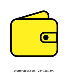 Icono de eWallet con color amarillo y Arte vectorial