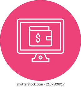 Ewallet line circle icon vector image. Can also be used for web apps, mobile apps and print media.