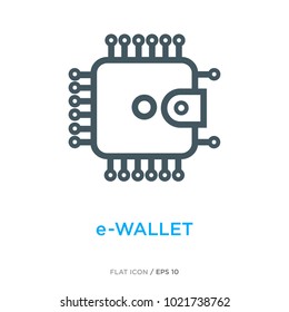 E-wallet line flat icon