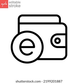 E-wallet line icon. digital wallet Can be used for web and mobile. Mobile banking, online finance e-commerce payment application for mobile phone vector illustration design on white background EPS 10