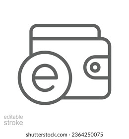E-wallet line icon. digital wallet Can be used for web and mobile. Mobile banking, online finance e-commerce payment application for mobile phone vector illustration design on white background EPS 10