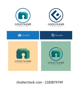 e-wallet logo design icon vector
